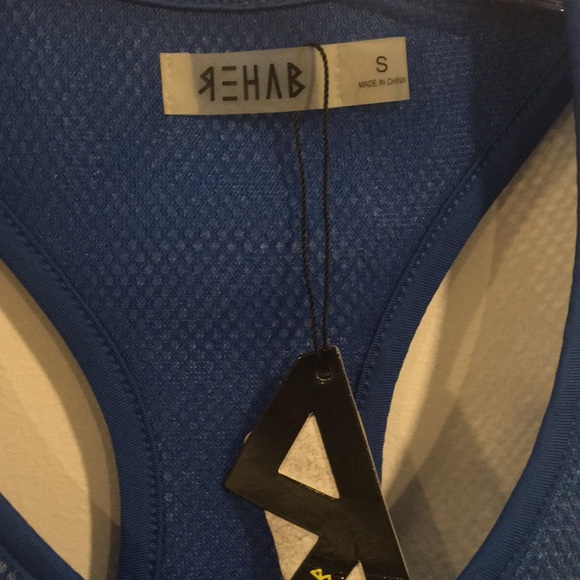 REHAB Assymetrical BLUE Knit Jersey 03 TANK TOP - Picture 4 of 14